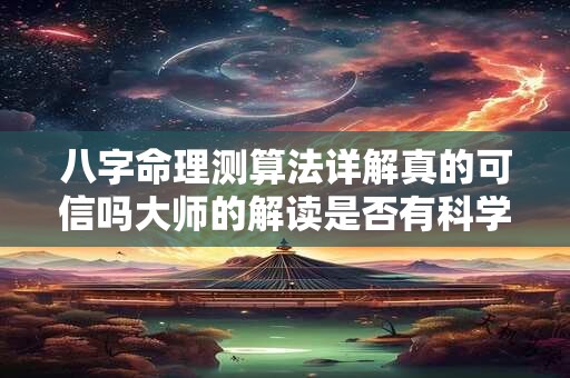 八字命理测算法详解真的可信吗大师的解读是否有科学依据