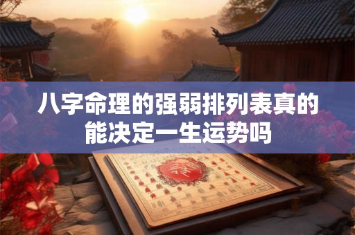 八字命理的强弱排列表真的能决定一生运势吗