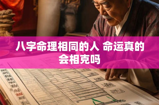 八字命理相同的人 命运真的会相克吗