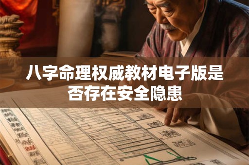 八字命理权威教材电子版是否存在安全隐患