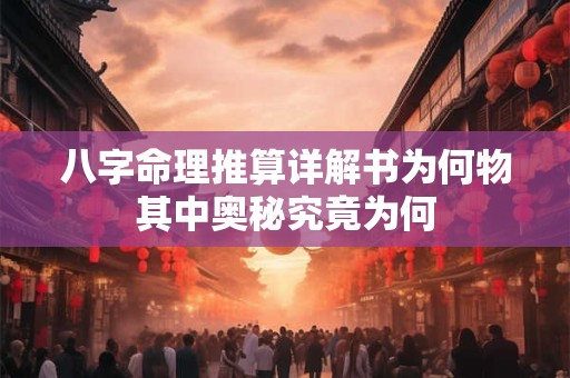 八字命理推算详解书为何物其中奥秘究竟为何 八字命理推算详解书为何物其中奥秘究竟为何