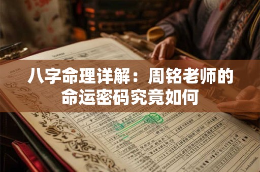 八字命理详解：周铭老师的命运密码究竟如何