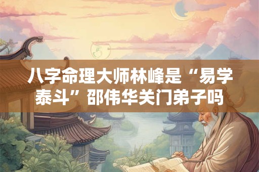 八字命理大师林峰是“易学泰斗”邵伟华关门弟子吗
