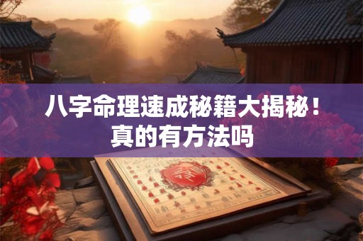 八字命理速成秘籍大揭秘！真的有方法吗