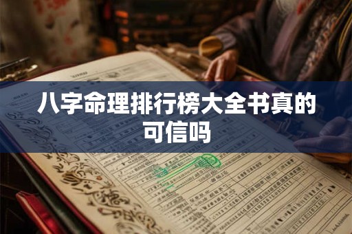八字命理排行榜大全书真的可信吗