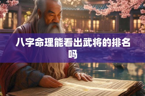 八字命理能看出武将的排名吗