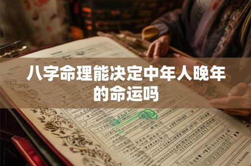 八字命理能决定中年人晚年的命运吗
