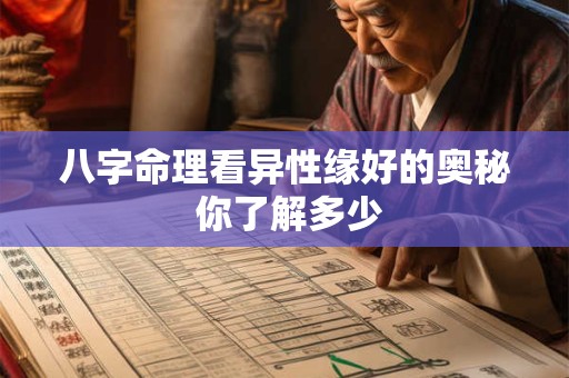 八字命理看异性缘好的奥秘 你了解多少
