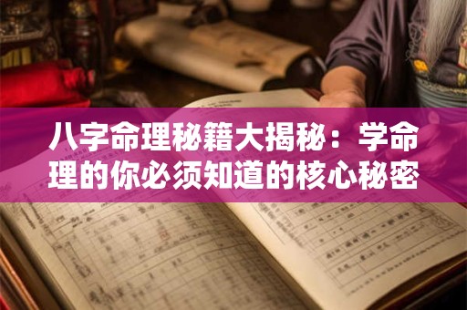 八字命理秘籍大揭秘：学命理的你必须知道的核心秘密