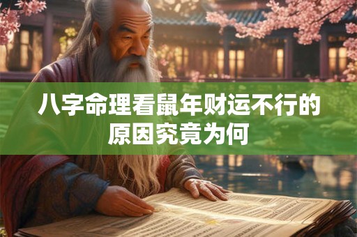 八字命理看鼠年财运不行的原因究竟为何 八字命理看鼠年财运不行的原因究竟为何