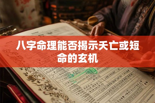 八字命理能否揭示夭亡或短命的玄机