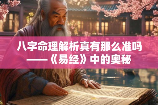 八字命理解析真有那么准吗——《易经》中的奥秘 八字命理解析真有那么准吗——《易经》中的奥秘