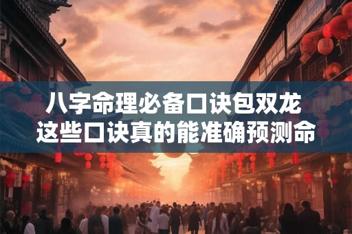 八字命理必备口诀包双龙 这些口诀真的能准确预测命运吗