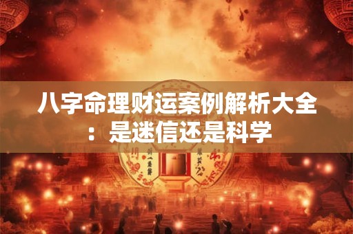 八字命理财运案例解析大全：是迷信还是科学