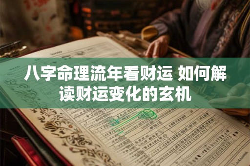 详细阅读:八字命理流年看财运 如何解读财运变化的玄机 八字命理流年看财运 如何解读财运变化的玄机