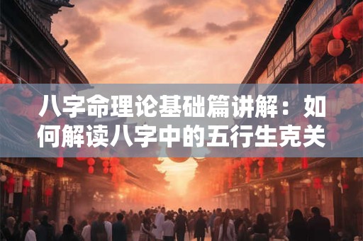 八字命理论基础篇讲解：如何解读八字中的五行生克关系