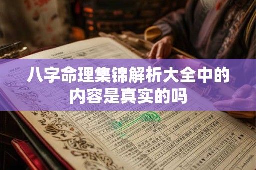 八字命理集锦解析大全中的内容是真实的吗