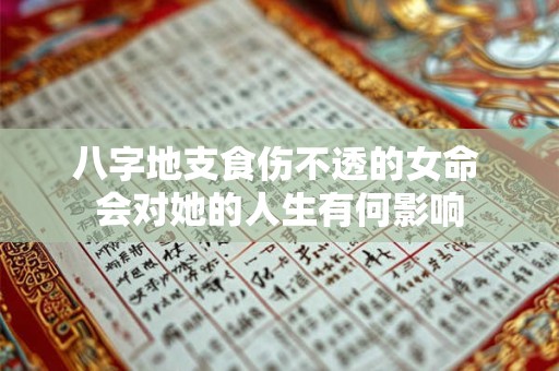八字地支食伤不透的女命 会对她的人生有何影响