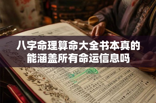 八字命理算命大全书本真的能涵盖所有命运信息吗