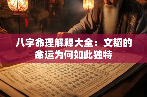 八字命理解释大全：文韬的命运为何如此独特