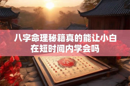 八字命理秘籍真的能让小白在短时间内学会吗