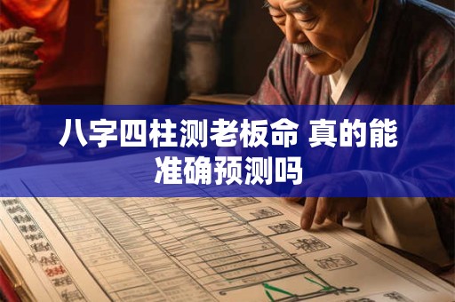 八字四柱测老板命 真的能准确预测吗