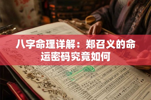 八字命理详解：郑召义的命运密码究竟如何