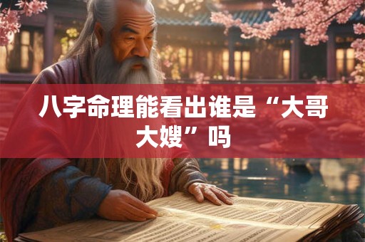 八字命理能看出谁是“大哥大嫂”吗