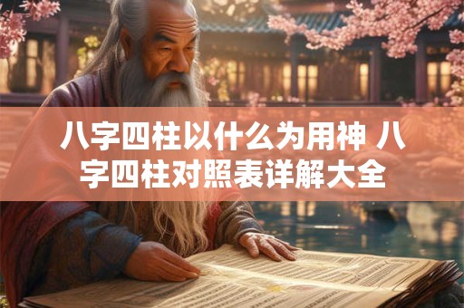 八字四柱以什么为用神 八字四柱对照表详解大全