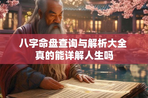 八字命盘查询与解析大全 真的能详解人生吗