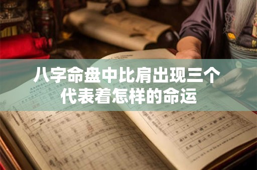 八字命盘中比肩出现三个 代表着怎样的命运