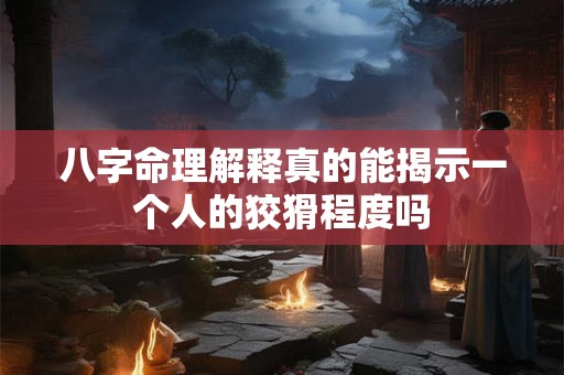 八字命理解释真的能揭示一个人的狡猾程度吗