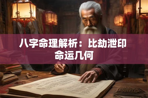 八字命理解析：比劫泄印 命运几何