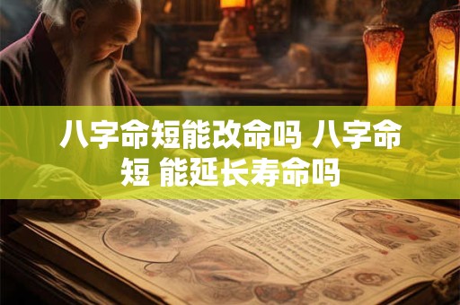 八字命短能改命吗 八字命短 能延长寿命吗