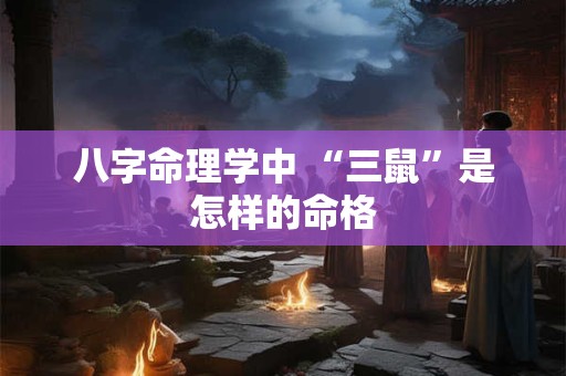 八字命理学中 “三鼠”是怎样的命格 八字命理学中 “三鼠”是怎样的命格