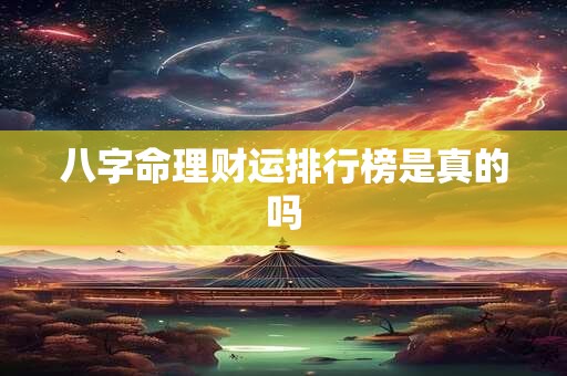 八字命理财运排行榜是真的吗