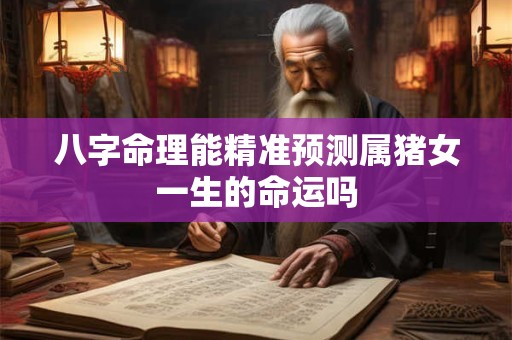 八字命理能精准预测属猪女一生的命运吗