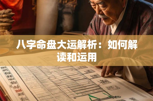 八字命盘大运解析：如何解读和运用