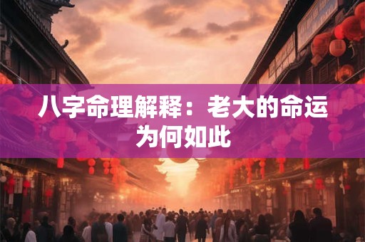 八字命理解释：老大的命运为何如此