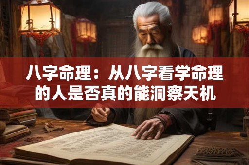 八字命理：从八字看学命理的人是否真的能洞察天机