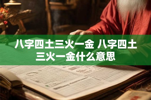 八字四土三火一金 八字四土三火一金什么意思 八字四土三火一金 八字四土三火一金什么意思
