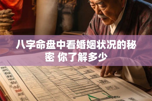 八字命盘中看婚姻状况的秘密 你了解多少