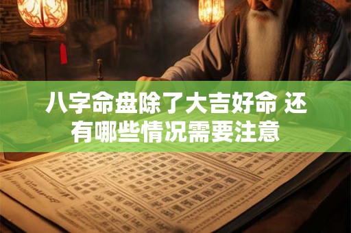 详细阅读:八字命盘除了大吉好命 还有哪些情况需要注意 八字命盘除了大吉好命 还有哪些情况需要注意