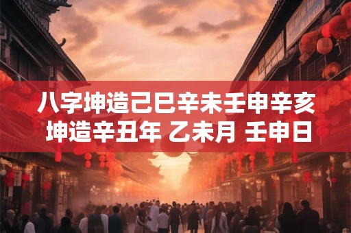 八字坤造己巳辛未壬申辛亥 坤造辛丑年 乙未月 壬申日 乙巳时 八字如何