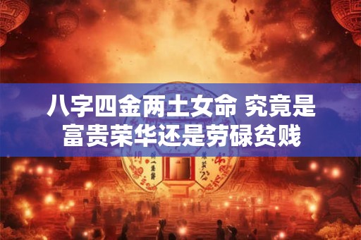 八字四金两土女命 究竟是富贵荣华还是劳碌贫贱