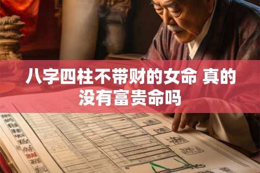 八字四柱不带财的女命 真的没有富贵命吗 八字四柱不带财的女命 真的没有富贵命吗