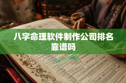 八字命理软件制作公司排名靠谱吗