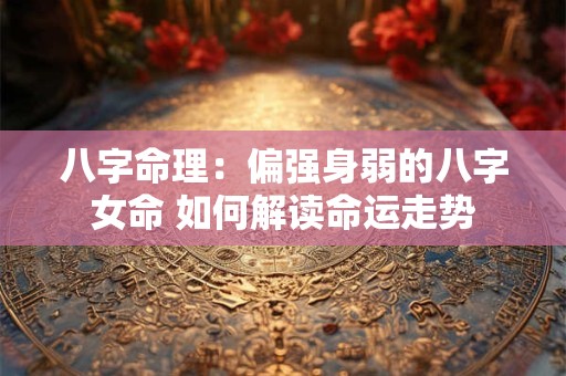 八字命理：偏强身弱的八字女命 如何解读命运走势