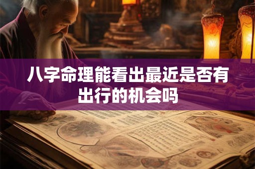 八字命理能看出最近是否有出行的机会吗