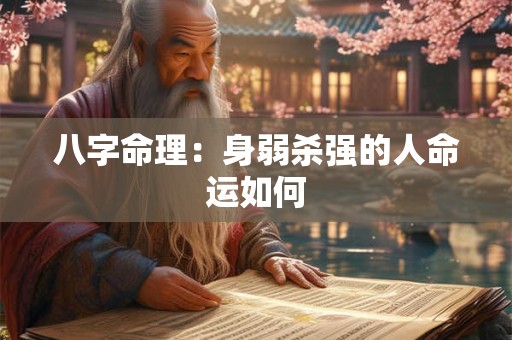 八字命理:身弱杀强的人命运如何 八字命理:身弱杀强的人命运如何